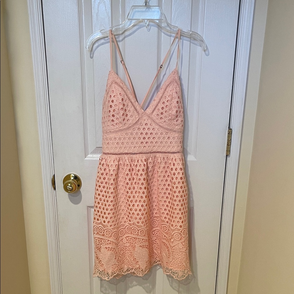 Abercrombie & Fitch Blush Lace Mini Dress
